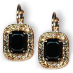 Mariana Earrings Charming Jet, Moonlight, & Silver Night Austrian Crystals Black Orchid Botanica Coll.