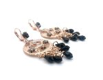 Earrings By Mariana Woman Boho Gypsy Jet and Black Diamond Swarovski Crystals - Image 2