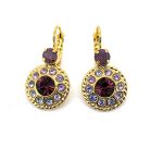 Earrings By Mariana Woman Charming Cyclamen Opal and Vitral Swarovski Crystals