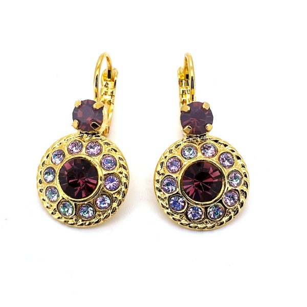 Earrings By Mariana Woman Charming Cyclamen Opal and Vitral Swarovski Crystals