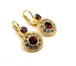 Earrings By Mariana Woman Charming Cyclamen Opal and Vitral Swarovski Crystals - Image 3