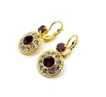 Earrings By Mariana Woman Charming Cyclamen Opal and Vitral Swarovski Crystals - Image 2