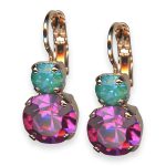 Mariana Earrings Poppy Coll. Adorable Sun Kissed Laguna & Fuchsia Austrian Crystals - Image 2