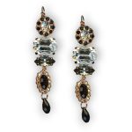Mariana Earrings Glamorous Jet, Black Diamond, & Moonlight Austrian Crystals Black Orchid Botanica Coll. - Image 3