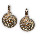 Mariana Earrings Shell Shaped Golden Shadow Austrian Crystals My Treasures Coll.