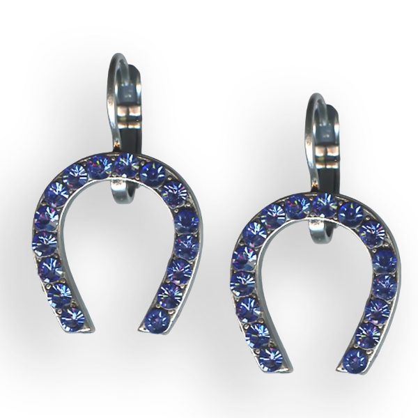 Mariana Earrings Horse Shoe Sapphire Austrian Crystals My Treasures Coll.