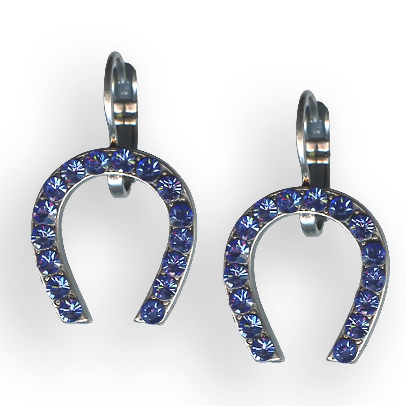 E-1098-206206-SP6 (1) Mariana Earrings Horse Shoe Sapphire Austrian Crystals My Treasures Coll. - Image 1
