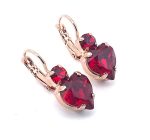 Earrings By Mariana Cocktail Hour Coll. Heart Shaped Siam Swarovski Crystals - Image 3