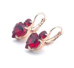 Earrings By Mariana Cocktail Hour Coll. Heart Shaped Siam Swarovski Crystals - Image 2