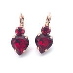 Earrings By Mariana Cocktail Hour Coll. Heart Shaped Siam Swarovski Crystals