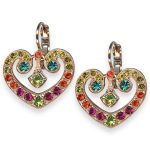 Mariana Earrings Tiger Lily Coll. Charming Orange, Aqua Blue, Grass Green, & Plum Purple Austrian Crystals - Image 2