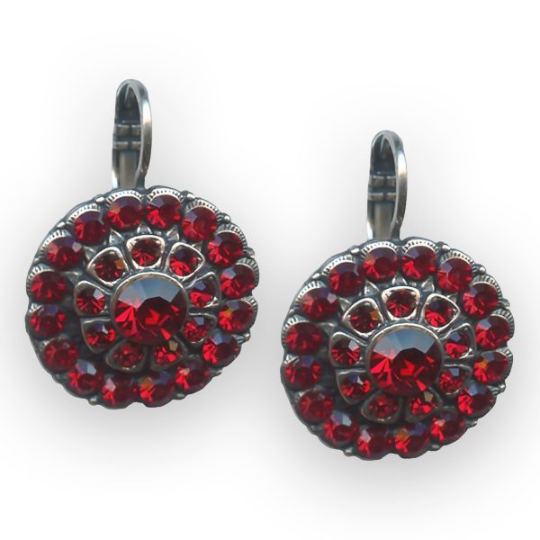 Mariana Earrings Floral Siam Austrian Crystals Primrose Cocktail Hour Coll.