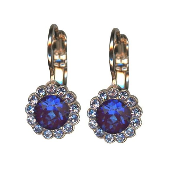 Mariana Earrings Wildberry / Misty Coll. Floral Sapphire and Amethyst Austrian Crystals
