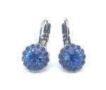 Earrings By Mariana Woman Beautiful Floral Sapphire Swarovski Crystals - Image 3
