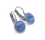 Earrings By Mariana Woman Beautiful Floral Sapphire Swarovski Crystals - Image 2