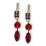 Earrings By Mariana Woman Stunning Siam, Ruby and Burgundy Swarovski Crystals - Image 2