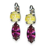 Mariana Earrings Poppy Coll. Shimmering Sun Kissed Sunshine & Fuchsia Austrian Crystals