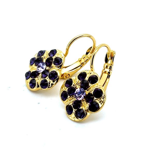 Earrings By Mariana Woman Gorgeous Purple Velvet and Amethyst Swarovski Crystals