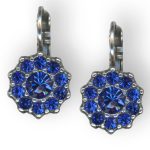 Earrings By Mariana Woman Designer Floral Sapphire Swarovski Crystals - Image 2