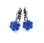 Earrings By Mariana Woman Dainty Floral Sapphire Swarovski Crystals - Image 3