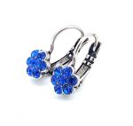 Earrings By Mariana Woman Dainty Floral Sapphire Swarovski Crystals