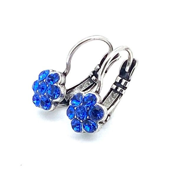 Earrings By Mariana Woman Dainty Floral Sapphire Swarovski Crystals