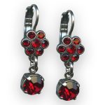 Mariana Earrings Dangling Floral Siam Austrian Crystals Primrose Cocktail Hour Coll. - Image 3