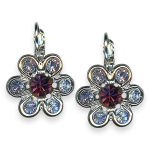 Mariana Earrings Wildberry/ Misty Coll. Dainty Floral Amethyst & Vitral Lt Austrian Crystals - Image 2