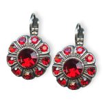 Mariana Earrings Lady In Red Coll. Floral Siam Austrian Crystals