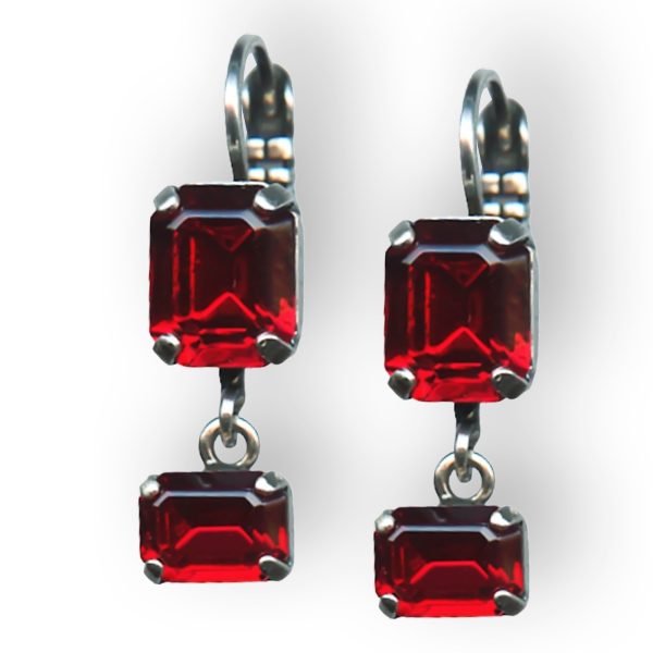 Mariana Earrings Glamorous Siam Austrian Crystals Primrose Cocktail Hour Coll.
