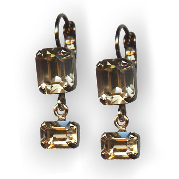 Mariana Earrings Exquisite Golden Shadow Austrian Crystals My Treasures Coll.