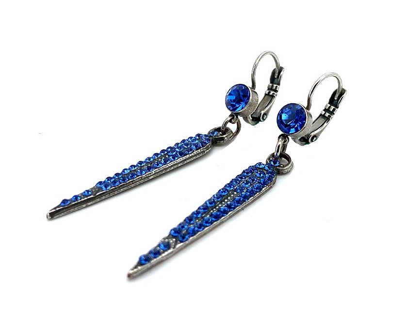 E-1304-206206-SP6 (2) Earrings By Mariana Woman Drop Fashionable Sapphire Swarovski Crystals - Image 1
