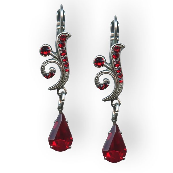 Mariana Earrings Beautiful Siam Austrian Crystals Primrose Cocktail Hour Coll.