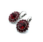 Earrings By Mariana Woman Classic Flower Shape Siam Swarovski Crystals