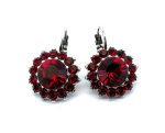 Earrings By Mariana Woman Classic Flower Shape Siam Swarovski Crystals - Image 2