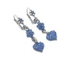 Earrings By Mariana Woman Dangling Floral Sapphire Swarovski Crystals - Image 2