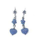 Earrings By Mariana Woman Dangling Floral Sapphire Swarovski Crystals
