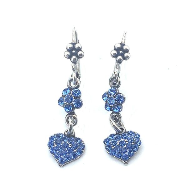 Earrings By Mariana Woman Dangling Floral Sapphire Swarovski Crystals