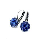 Earrings By Mariana Woman Lovely Flower Shape Sapphire Swarovski Crystals - Image 4