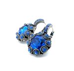 Mariana Earrings My Treasures Coll. Elegant Sapphire Austrian Crystals - Image 2