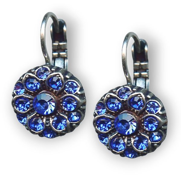 Mariana Earrings Dainty Floral Sapphire Austrian Crystals My Treasures Coll.