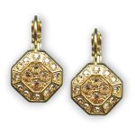 Mariana Earrings Octagon Shaped Golden Shadow Austrian Crystals My Treasures Coll. - Image 2
