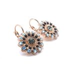 Earrings By Mariana Botanica Coll. Floral Black Diamond, Jet, & Moonlight Austrian Crystals Black Orchid - Image 3