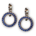 Mariana Earrings Halo Encrusted Sapphire Austrian Crystals My Treasures Coll. - Image 3