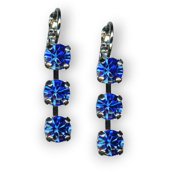 Earrings By Mariana Woman Multi Tier Sapphire Swarovski Crystals