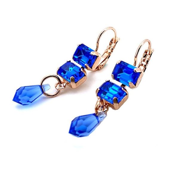 Earrings By Mariana Woman Simply Elegant Sapphire Swarovski Crystals