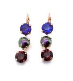 Earrings By Mariana  Woman Elegant Sun Kissed Plum and Black Pearl Swarovski Crystals - Image 3