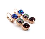 Earrings By Mariana  Woman Elegant Sun Kissed Plum and Black Pearl Swarovski Crystals - Image 2