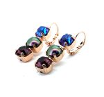 Earrings By Mariana  Woman Elegant Sun Kissed Plum and Black Pearl Swarovski Crystals