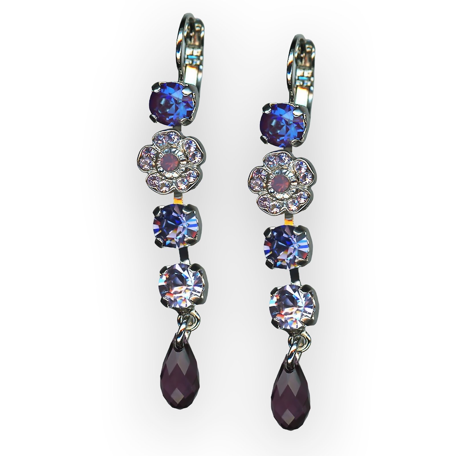 E-1504-1-1134-SP6 (1) Mariana Earrings Wildberry / Misty Coll. Lovely Sun Kissed Plum, Violet, Cyclamen Opal, & Amethyst Austrian Crystals - Image 1